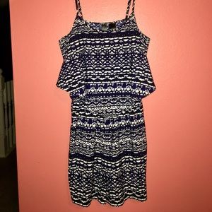 Blue/Black/White Romper